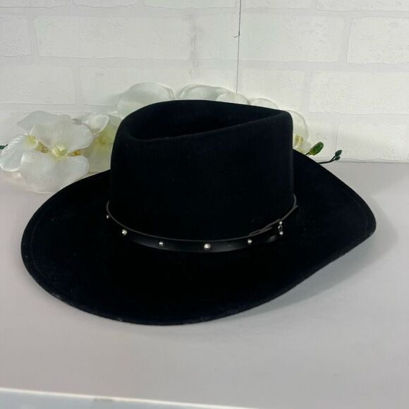 Black Flex felt hat 100% Wool size SMALL - Picture 1 of 10